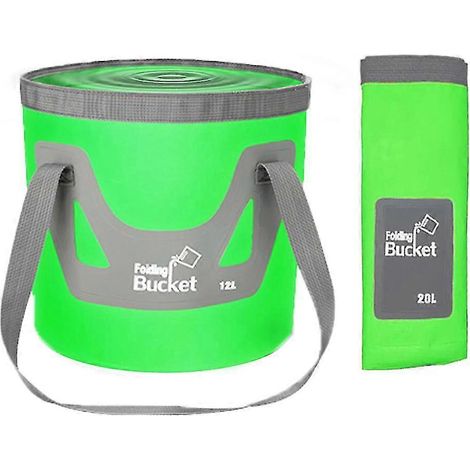 Faltbarer Eimer, multifunktionaler tragbarer Angeleimer, grün, 20 l (1/2)