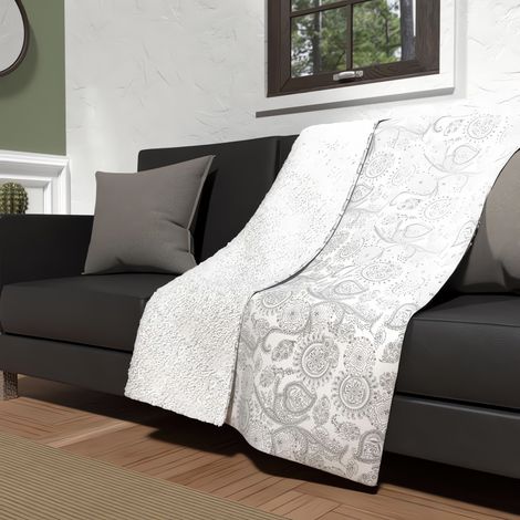 Plaid polaire microfibre doublé sherpa 120X160 cm BLACK DRESS, par Soleil d'ocre
