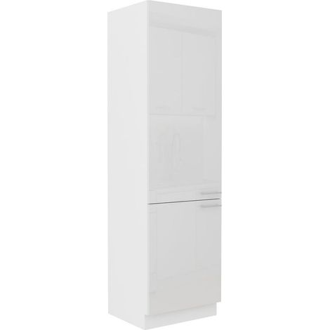 Küchen Hochschrank 60 cm Lara Weiß Hochglanz Küchenzeile Küchenblock Küche (1/5)