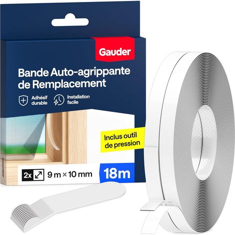 Bande auto-agrippante adhésive, moustiquaire fenêtre (18 m) (1/5)