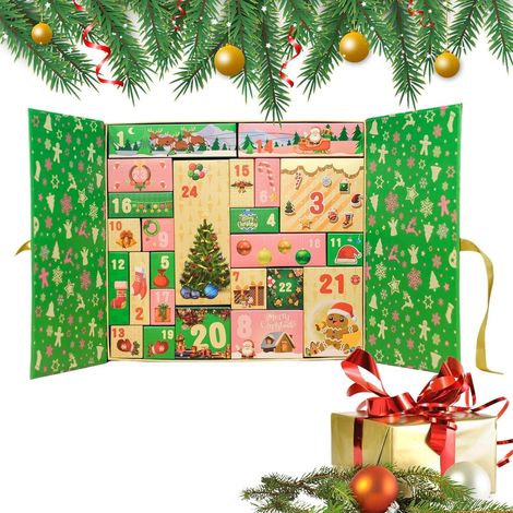 Calendriers de l'Avent Vides Boîtes - Boîtes de Noël 2025 à Personnaliser 24 Cases - Étui Décoratif Fêtes pour Bureau Stockage Fournitures Sucreries (1/5)