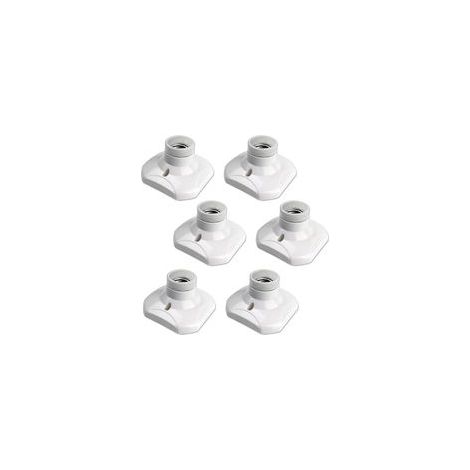 Lot de 6 Douille Plafond E27 à Visser AC 220-240V, Support Douille pour Ampoule LED ,Base Plafonnier Culot E27