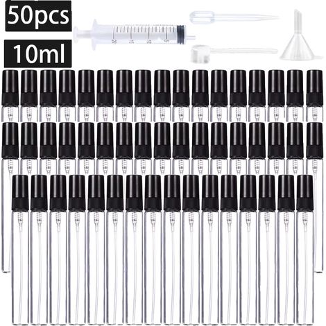 Botellas pulverizadoras recargables, de vidrio resistente, diseño ecológico, transparentes, 5 ml, de vidrio. (1/2)