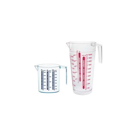 CARAFFA GRADUATA CON MANICO- - piccola lt.0,750 - ø cm.10x12h. - 3 pezzi COSMOPLAST