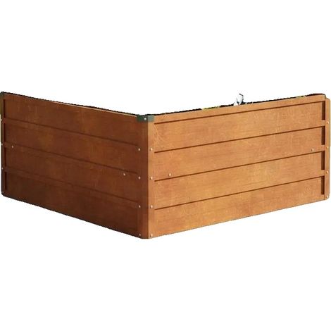 Aiuola rialzata, in resistente acciaio corten, design con fioriera rialzata, marrone (1/2)