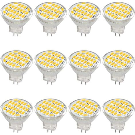 (Offres spéciales) Ampoule LED MR11 GU4 DC/AC 10-30 V, 3 W, 12 V, 24 V, équivalent à une ampoule halogène de 30 W - Blanc chaud 3000 K (1/2)