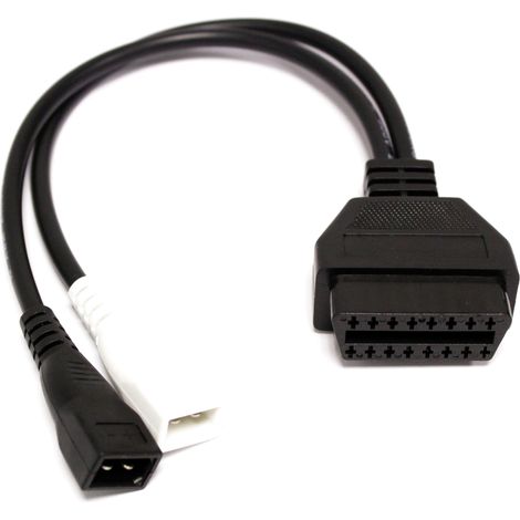 BeMatik - OBD2 câble de diagnostic noir double mâle 2 broches compatible avec Audi