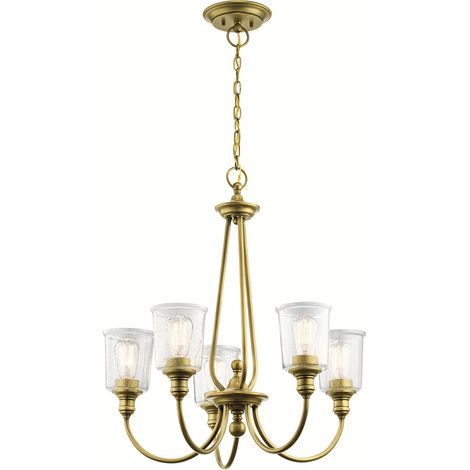 Elstead Waverly 5 Light Kronleuchter, Naturmessing, E27 (1/4)