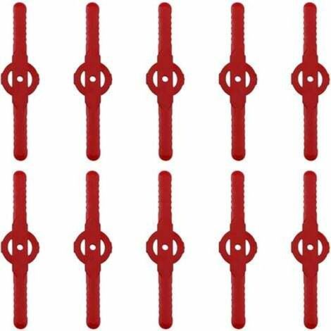 Aiperq Lame plastique coupe bordure, 10 pcs Lames En Plastique Cutter Remplacer Pour ensemble doutils de coupe-herbe sans fil, remplacement de lames de coupe de tondeuse à gazon en plastique（rouge）