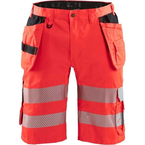 Short de travail haute visibilité stretch artisan 1586 - Rouge fluo L - FR(46) - SE(C52) - Standards (1/4)