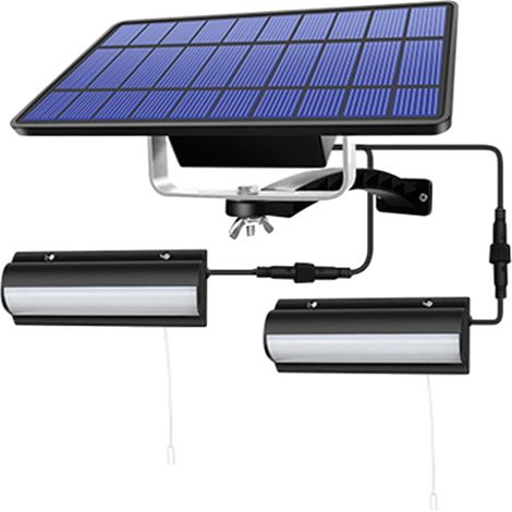 Applique Solaire Murale Double Tête LED Lampe Extérieure Étanche Ip55 Éclairage Jardin Terrasse Veilleuse Solaire Lumière Blanche (1/5)