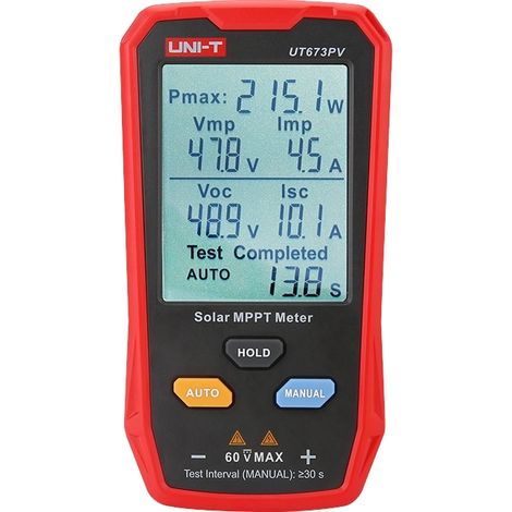 Unit UT673PV MPPT Testgerät rot und schwarz für Solarsysteme