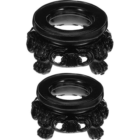 Support décoratif pour boules de cristal (2 pièces), en résine noire, (1/5)