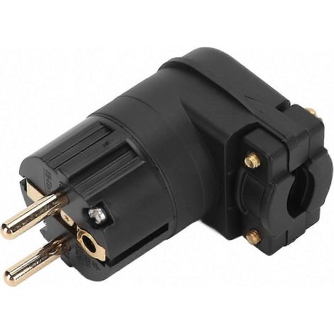 Fiche EU 100-250V prise secteur 90° plaquée or 24K, cuivre pur ophile, connecteur audio HiFi (1/5)