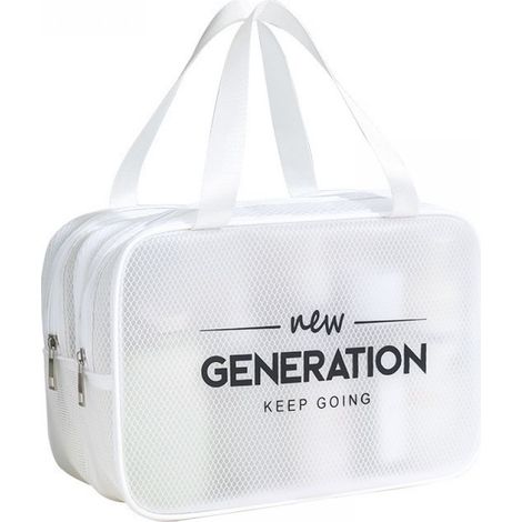 1 Trousse de toilette, compartiment sec et humide, PVC transparent, voyage et sport (1/5)