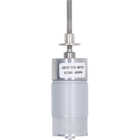 Moteur à engrenages CC 24V, turbine à vis sans fin autobloquante, couple élevé, réducteur réversible 45 tr/min, arbre M6x50mm avec bride, boîte de vitesses compacte (1/5)