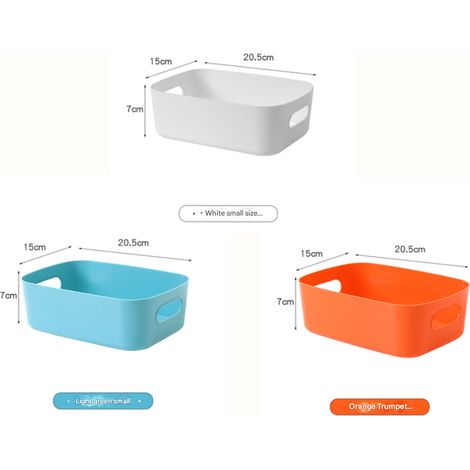 (3-teilig in verschiedenen Farben, 20,5 x 15 x 7 cm) Rechteckige Aufbewahrungsbox für den Schreibtisch, Aufbewahrungskorb für Schlüssel und Kosmetikartikel