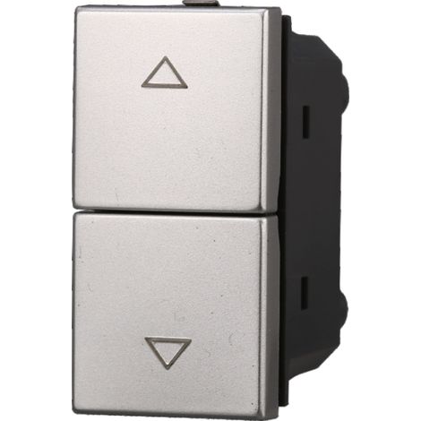 ETTROIT AG1202 Pulsante Doppio Saliscendi 1P+1P 16A Grigio Compatibile Con Bticino Axolute (1/2)