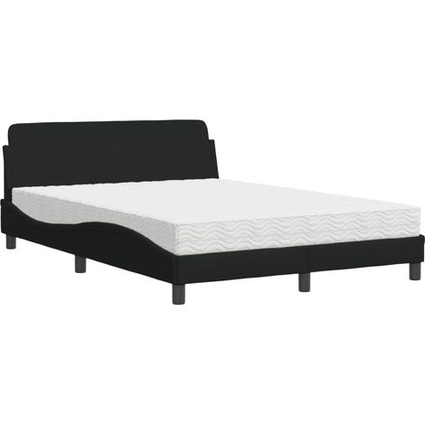 Cama con colchón Dover tela negro 120x200 cm vidaXL (1/5)