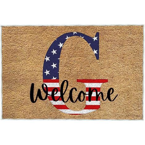 Tapis De Seuil - Tapis D'Entrée Patriote - 60 x 40 cm - Velours Cristal - Anti-Dérapant PVC - Intérieur Extérieur - 1 Pièce (1/4)