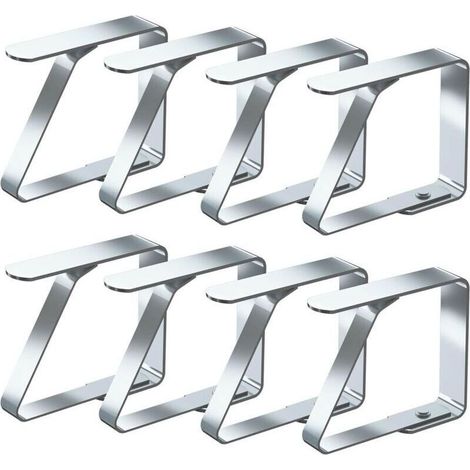 Pinces à Nappe Ensemble de 8 Acier Inoxydable Nappe Clips Anti-Glissant (45cm- 8 Pièces) (1/4)