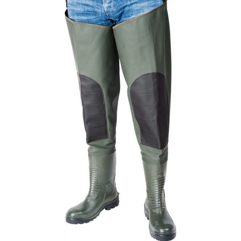 SINGER Stivali di sicurezza SRC pesanti in PVC - Altezza 90 cm - Puntale in acciaio - Taglia 47 - COME