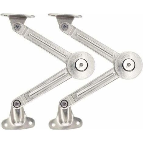 Lot de 2 compas à système d’amortissement pour abattants de portes relevables de placard de cuisine (1/4)
