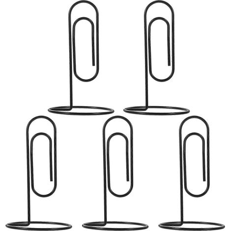 Lot de 5 grands porte-notes de bureau créatifs, à monter soi-même, multifonctionnels, pour la prise de notes et un usage quotidien. Pince à papier.-137.5cm-Black