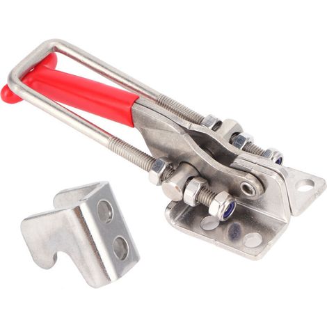 Pince à bascule de moraillon, loquet à boucle Loquet profilé en acier inoxydable pour automobiles pour le travail du bois pour les portes (1/4)