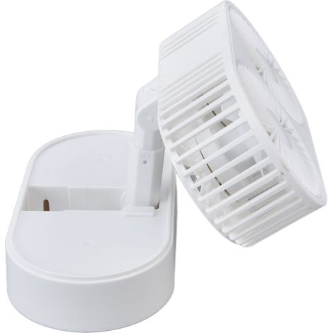 Ventilateur de bureau blanc double hélice, moteur double, vent puissant et rapide, fraîcheur estivale, avec batterie intégrée livrée (1/5)