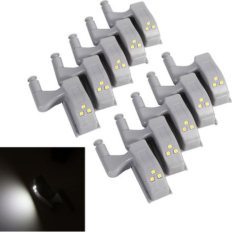 Lot de 10 luminaires LED blanc froid pour armoires, placards et cuisines, éclairage d'étagère.