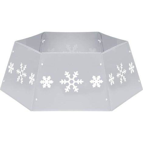Christmas Tree Skirt Silver and White Ø68x25 cm vidaXL