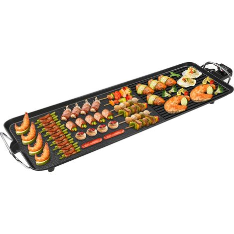 Magicfox – Plancha électrique 1500W – Surface de cuisson 68x28cm – Revêtement anti-adhésif – Pour 5 à 8 personnes – Poignées isolantes
