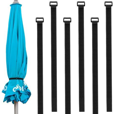 Correa reutilizable para sombrilla de patio, correas ajustables para sujetar la sombrilla, accesorios versátiles para sombrilla de patio, paquete de 6 (1/4)