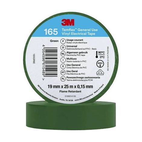 Nastro Isolante Temflex 165 19Mm X 25M Green ( 3M cod. 7100184813 )