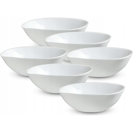 KADAX Weiße Glasschale, Salatschale, weiße, 15cm, 6 Stück
