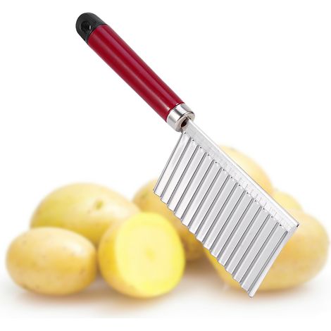 Couteau à Bord Ondulé pour Pommes de Terre Multifonction en Acier Inoxydable Outil de Découpe de Fruits pour Cuisine (1/5)