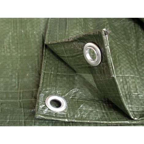 Lona verde de doble capa 5x6 m con ojales de aluminio de 12 mm (1/5)
