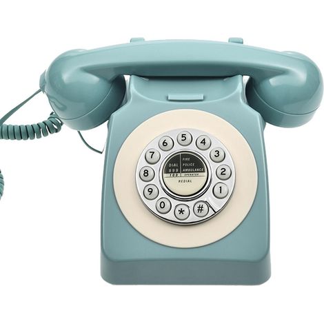 Téléphone fixe filaire, style rétro vintage des années 80, avec commande de sonnerie