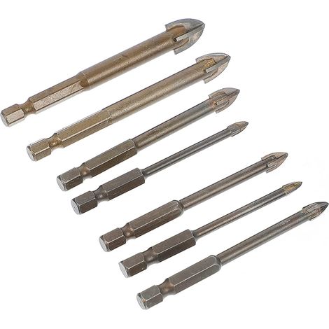 7pièces Forets Triangulaires Pour Carrelage Et Céramique Kit De Perçage Pratique Forets Durables Et Précis (1/5)