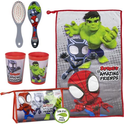 STOR Marvel Spidey Friends Set 3 Pz Asilo Asciugamano Spazzola e Bicchiere Auto (1/5)