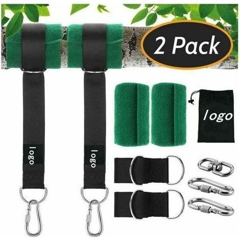 DBBEGK Hamac Ultra Résistant aux Sangles Lourde Suspension 150CM avec D-Ring - Deux Crochets Mousquetons - Charge Max 500KG, Cordes d'Attache pour Balancoire de (1/5)