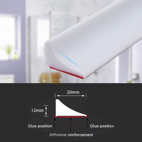 Barriera doccia pieghevole da 2 m, guarnizione per porta doccia in silicone, fermaporta per acqua (1/4)
