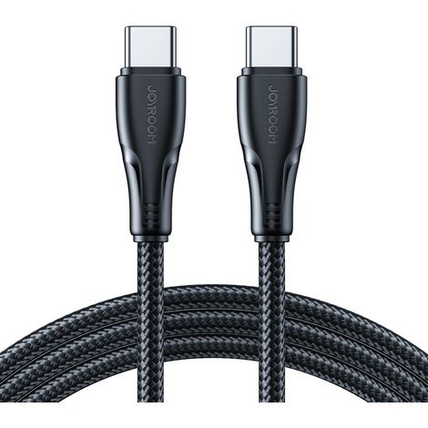 Cable trenzado USB-C de 60 W y 0,25 m - Negro