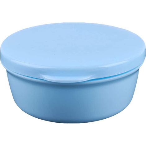 Blaue, tragbare Seifenschale, runde Aufbewahrungsbox mit Deckel für Badezimmer, Reisen und Zuhause (1/5)