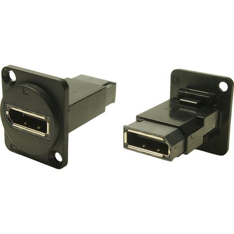FT BLACK METAL DISPLAYPORT F-F M3 Adapter, Buchse, Einbau DisplayPort Buchse - DisplayPort Buchse C
