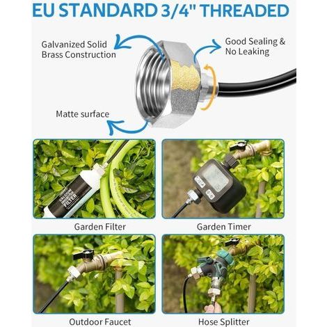Brumisateur Exterieur, 8M Brumisateur Terrasse avec 7 Buse Brumisateur +2 Buses de Rechange+1Adaptateur (en Laiton, 3/4\ (1/4)