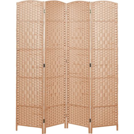4 Panel Room Divider LAPPAGO Natural 163 cm 170 cm (1/5)