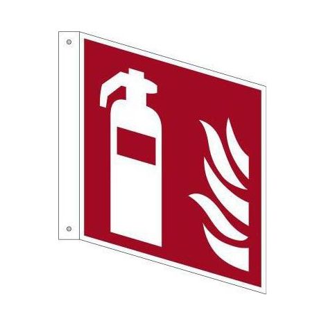 NEUTRALWARE Hinweisschild 20 x 20 cm (B x H) F001 Feuerlöscher als Fahnenschild Hart-PVC