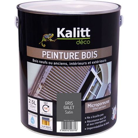 KALITT DECO Peinture Bois satin - 2,5 L - Gris galet (1/2)